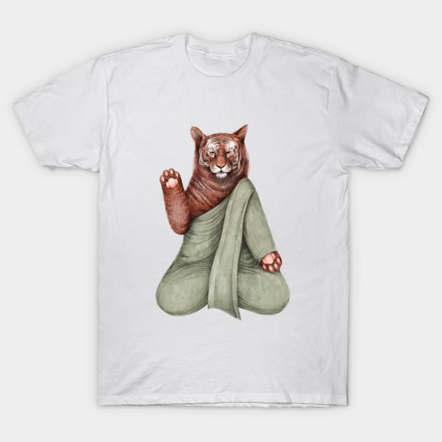 zen tiger green T-Shirt by KindSpirits